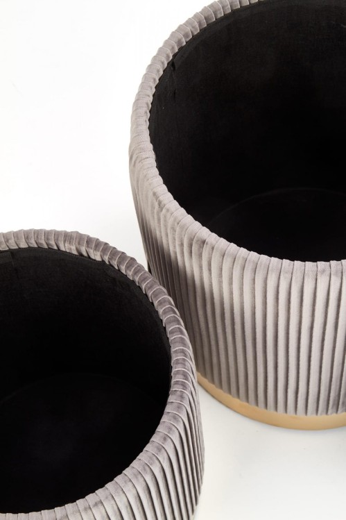 MONTY zestaw 2 puf, popielaty (1p=1kpl)