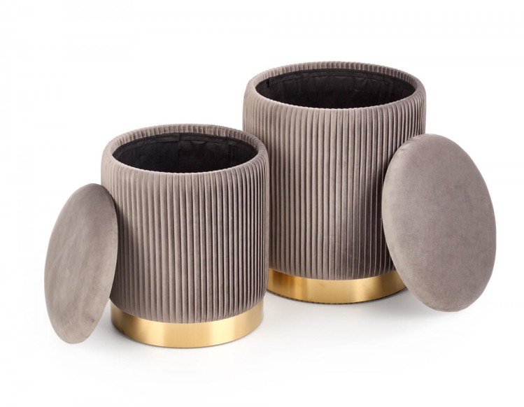 MONTY zestaw 2 puf, popielaty (1p=1kpl)