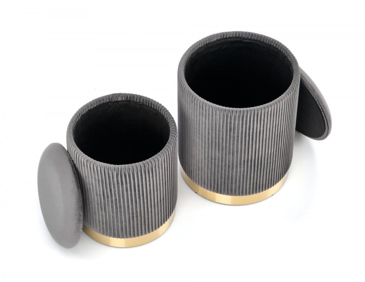 MONTY zestaw 2 puf, popielaty (1p=1kpl)