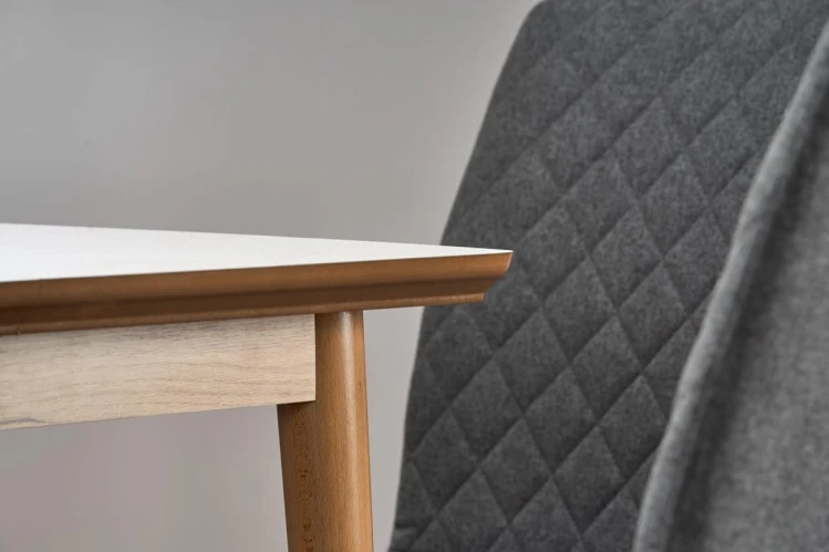 BARRET stół kolor blat - biały mat, nogi - dąb lefkas (90-190x80x75 cm) (1p=1szt)