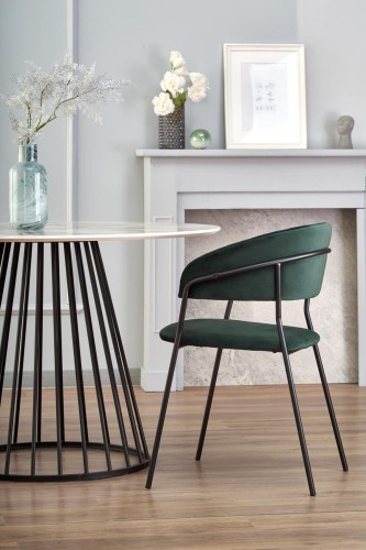 BRODWAY stół blat - biały marmur, noga - czarny (2p=1szt)